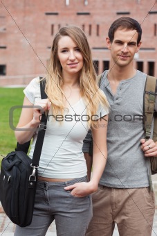 Cute student couple posing