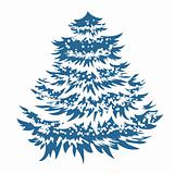 Simple blue Christmas tree