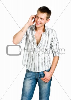 Young man with phone