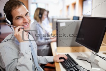 Assistant using a headset