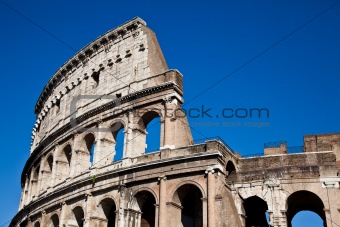 Colosseum with blue sky