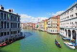 Gondolas on the Grand Canal of Venice