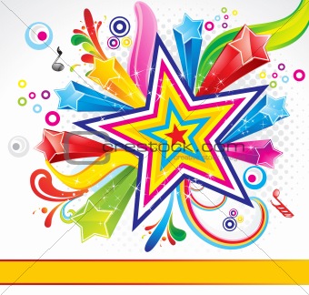 abstract colorful explode background with star