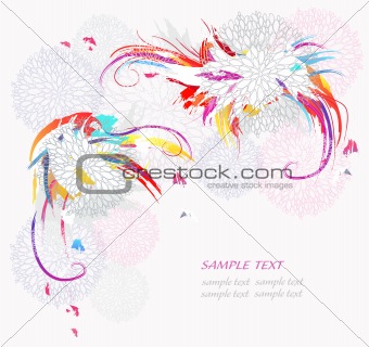 Modern floral background. Pattern with abstract flower elements.