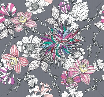 Seamless pattern with flowers. Floral background.