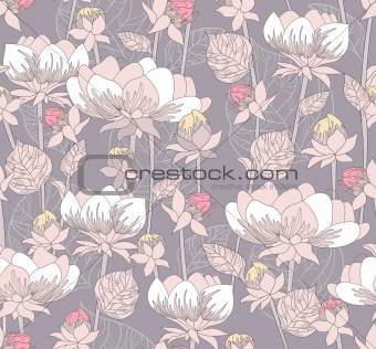 Seamless pastel floral pattern. Background with flowers