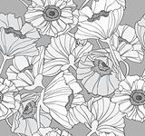 Seamless floral pattern. Background with poppy flowers.