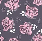 Seamless vintage rose pattern