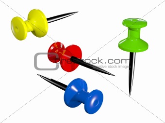 Colored plastic pushpins