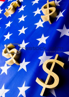 U.S.A flag & Dollar