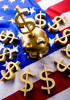 U.S.A flag & Dollar
