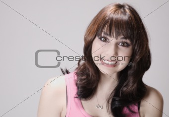 Smiling Brunette Young Woman