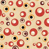 Retro colored modern textured circles on beige background