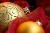 Christmas Ornaments / 2 golden balls