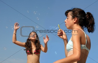 Girls with bubbles