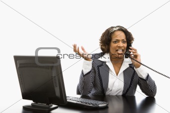 Businesswoman on telephone.