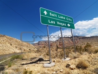 Desert road sign.