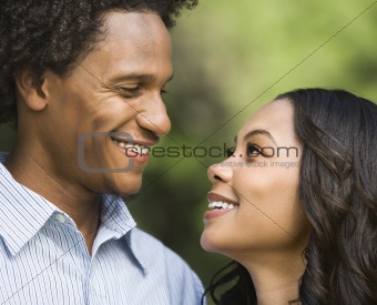 Smiling couple portrait.