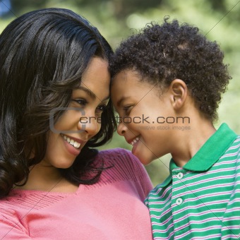 Mother and son portrait.