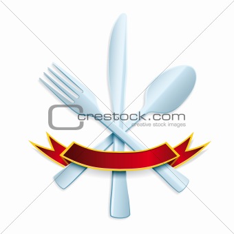 Cutlery with red ribbon