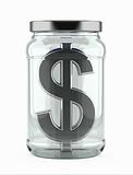 Glass Jar with Silver Dollar
