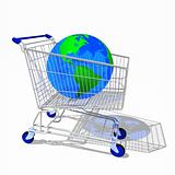 Shopping cart with globe