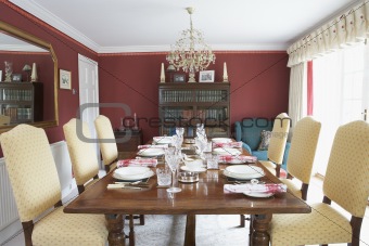 Dining Room With Laid Table