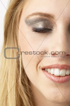 Close Up Of Young Woman Wearing Make Up