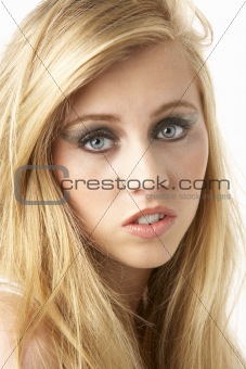 Close Up Of Young Woman Wearing Make Up