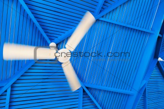 Abstract photo fan on a blue