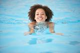 Young Woman Swimming In Pool