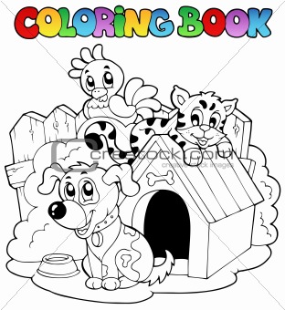 Coloring book with domestic animals