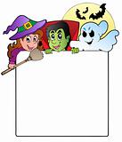 Frame with Halloween characters 1