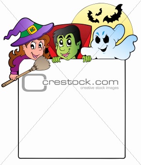 Frame with Halloween characters 1