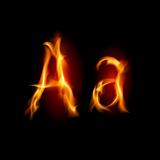 Fiery font. Letter A