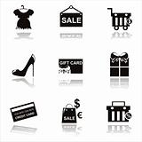 black shopping icons
