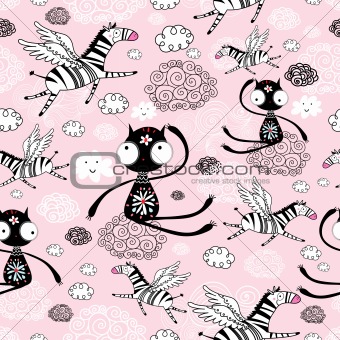 texture of the cats and flying zebras