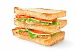 Sandwich with vegetables isolated