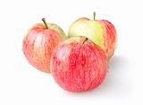 Three ripe apples isolated