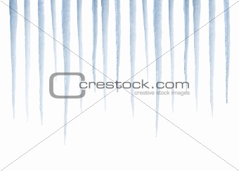 Real icicles isolated on white