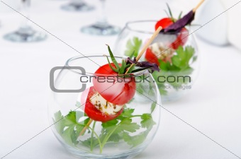 Canapes served in the plate