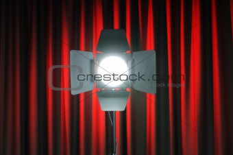 Curtains and projector lights wtih space for your text
