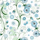 White seamless floral pattern