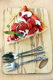Plate with homemade strawberry tart
