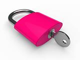 3d padlock pink 