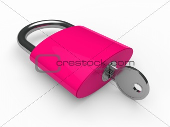 3d padlock pink 