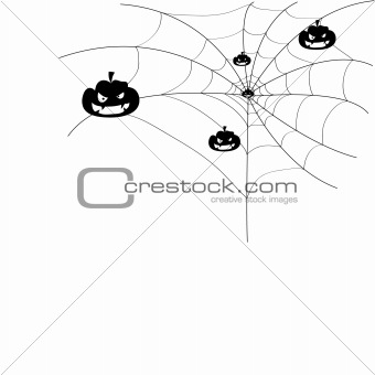 Pumpkin on a spider web