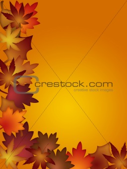 Colorful Fall Leaves Border