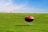 Barbeque grill on meadow