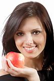 pretty smile  woman with apple